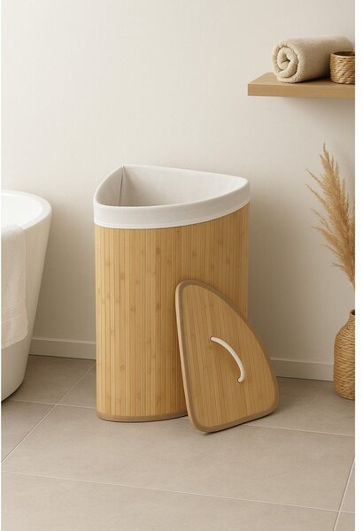 Bambusova košara za rublje u prirodnoj boji 40 l Bamboo – Compactor