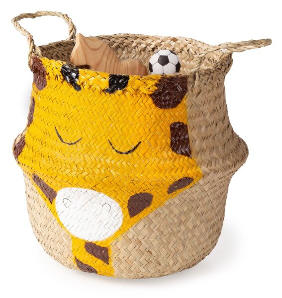 Žuta /u prirodnoj boji dječja kutija za pohranu od morske trave ø 30x28 cm Giraffe – Compactor