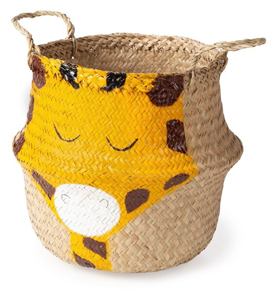 Žuta /u prirodnoj boji dječja kutija za pohranu od morske trave ø 30x28 cm Giraffe – Compactor