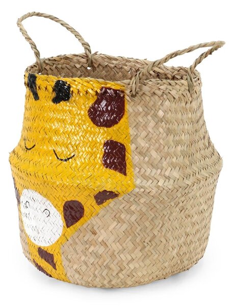 Žuta /u prirodnoj boji dječja kutija za pohranu od morske trave ø 30x28 cm Giraffe – Compactor