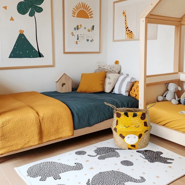 Žuta /u prirodnoj boji dječja kutija za pohranu od morske trave ø 30x28 cm Giraffe – Compactor