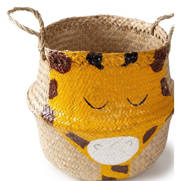 Žuta /u prirodnoj boji dječja kutija za pohranu od morske trave ø 30x28 cm Giraffe – Compactor