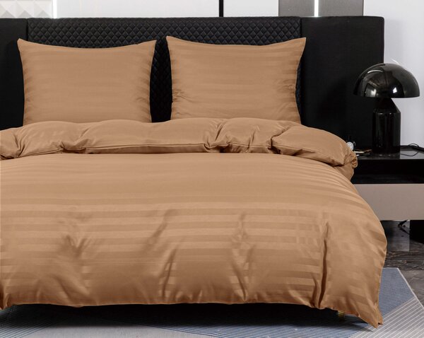 Hotelska posteljina od mikrovlakana JASMINE smeđa - prugasta 2 cm Dimenzije posteljine: 70 x 90 cm | 140 x 200 cm