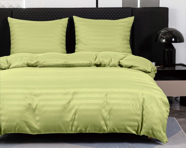 Hotelska posteljina od mikrovlakana JASMINE pistacija - prugica 2 cm Dimenzije posteljine: 70 x 90 cm | 140 x 220 cm