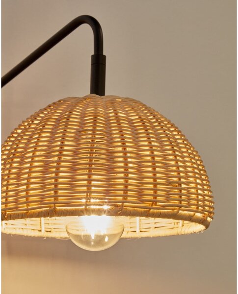 Crna/u prirodnoj boji zidna lampa ø 23 cm Damila – Kave Home