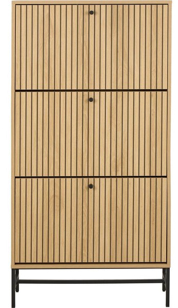 Preklopni ormarić za cipele u dekoru hrasta u prirodnoj boji 72x140x25 cm Albany – Actona