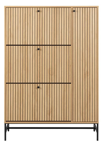 Preklopni ormarić za cipele u dekoru hrasta u prirodnoj boji 99x140x35 cm Albany – Actona