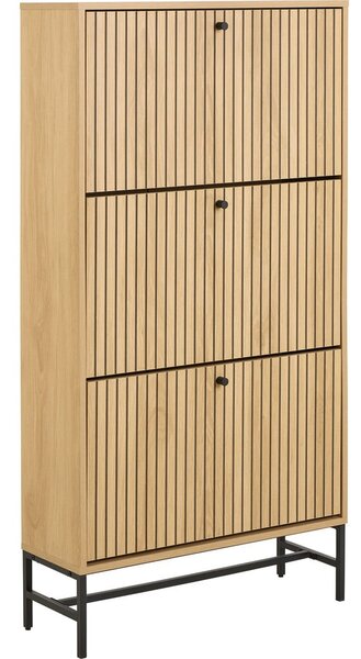 Preklopni ormarić za cipele u dekoru hrasta u prirodnoj boji 72x140x25 cm Albany – Actona