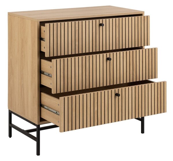 Komoda u dekoru hrasta u prirodnoj boji 81x80x40 cm Albany – Actona
