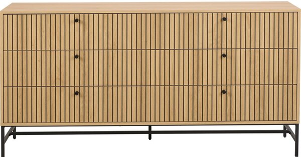 Komoda u dekoru hrasta u prirodnoj boji 158x80x40 cm Albany – Actona