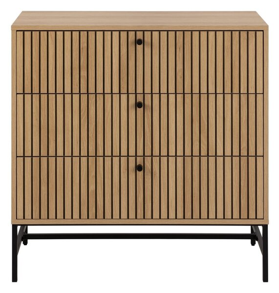 Komoda u dekoru hrasta u prirodnoj boji 81x80x40 cm Albany – Actona
