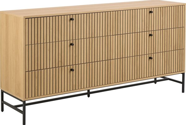 Komoda u dekoru hrasta u prirodnoj boji 158x80x40 cm Albany – Actona