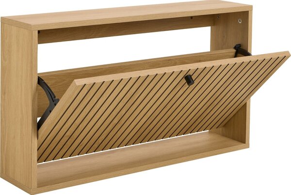 Preklopni ormarić za cipele u dekoru hrasta u prirodnoj boji 72x43x17 cm Albany – Actona