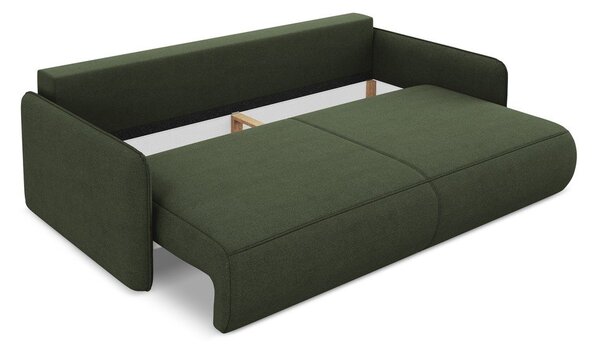 Zelena sklopiva/s prostorom za odlaganje sofa 216 cm Nanea – Makamii