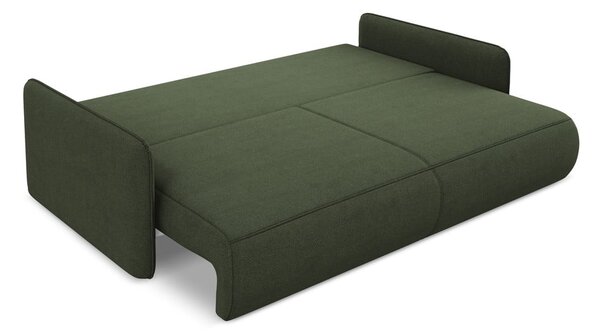 Zelena sklopiva/s prostorom za odlaganje sofa 216 cm Nanea – Makamii