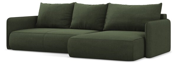 Zelena sklopiva/s prostorom za odlaganje kutna garnitura (s desnim kutom) Nanea – Makamii