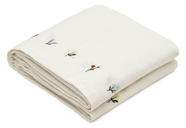 Black Friday - Bijeli laneni prekrivač za bračni krevet 170x250 cm Sadurni – Kave Home