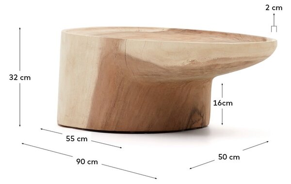 Stolić za kavu od masivnog drva munggura u prirodnoj boji 50x90 cm Mosi – Kave Home