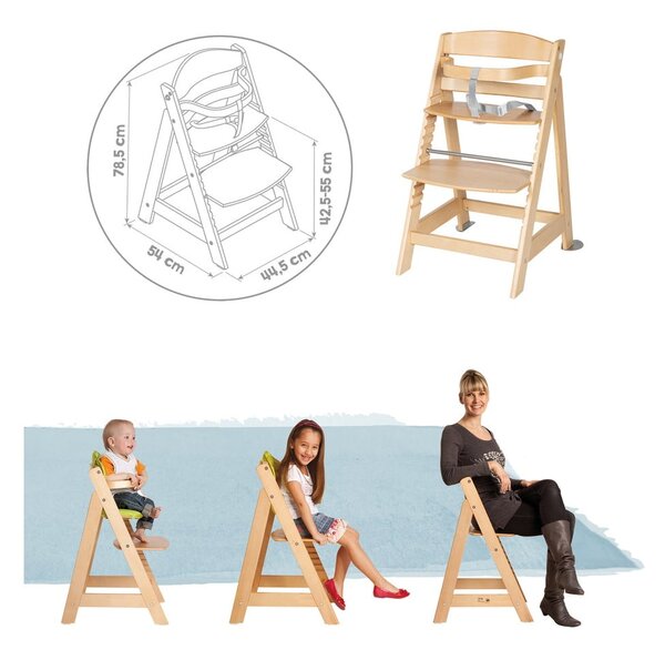 Svijetlo zelena/u prirodnoj boji dječja blagovaonska stolica Style Born Up 2in1 – Roba