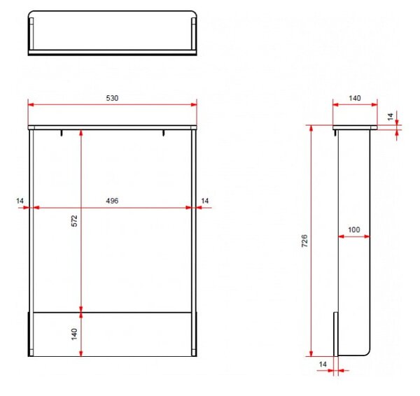 Bijeli stol za presvlačenje (dubina komode 57 cm) Amori – Vipack