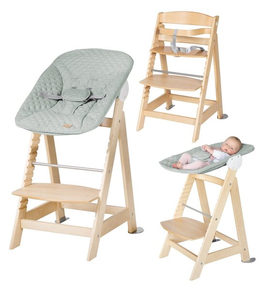 Svijetlo zelena/u prirodnoj boji dječja blagovaonska stolica Style Born Up 2in1 – Roba