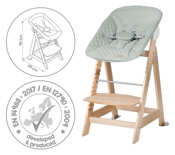 Svijetlo zelena/u prirodnoj boji dječja blagovaonska stolica Style Born Up 2in1 – Roba