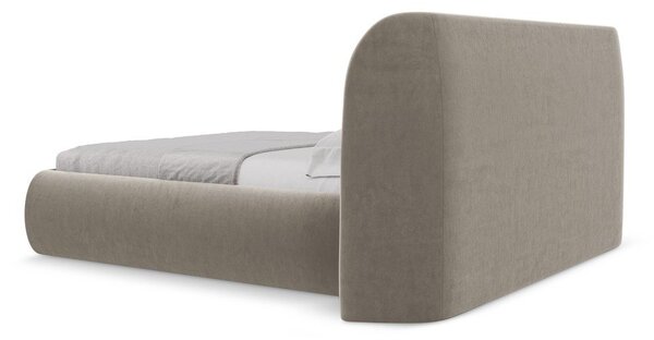Tapecirani bračni krevet smeđe-sivi s prostorom za odlaganje s podnicom 180x200 cm Hauke – Makamii