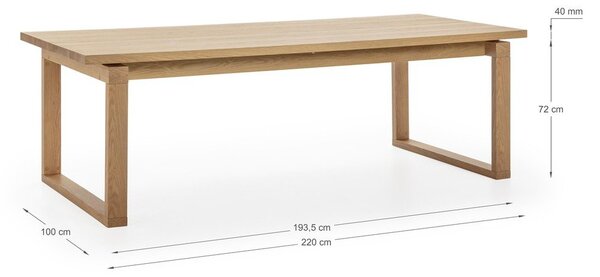 Blagovaonski stol s pločom stola u dekoru hrasta 100x220 cm Rina – Marckeric