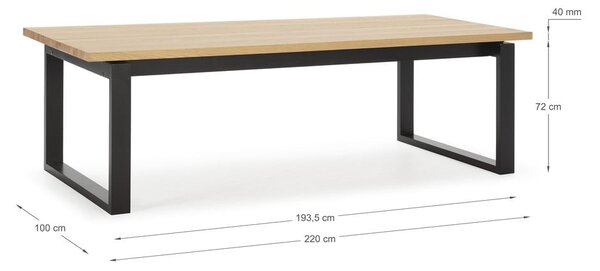 Blagovaonski stol s pločom stola u dekoru hrasta 100x220 cm Rina – Marckeric
