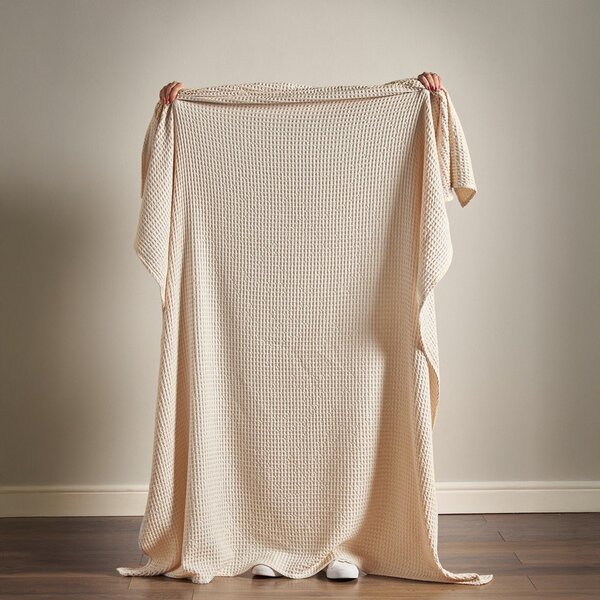 Bež pamučna deka 150x200 cm Jaipur Chunky Waffle – Pineapple Elephant