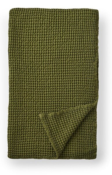 Zelena pamučna deka 150x200 cm Jaipur Chunky Waffle – Pineapple Elephant