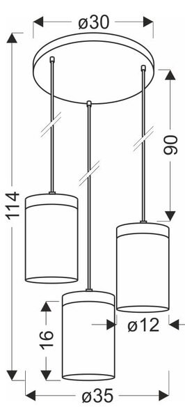 Crna/u prirodnoj boji viseća svjetiljka sa staklenim sjenilom ø 12 cm Wels – Candellux Lighting