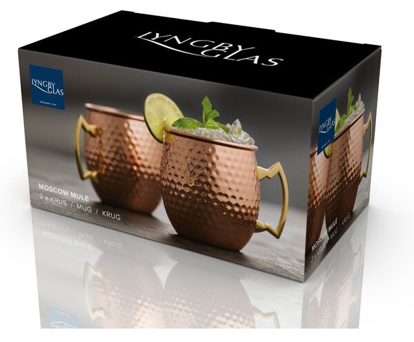 Čelične šalice u setu 2 kom u bakrenoj boji 400 ml Moscow Mule – Lyngby Glas