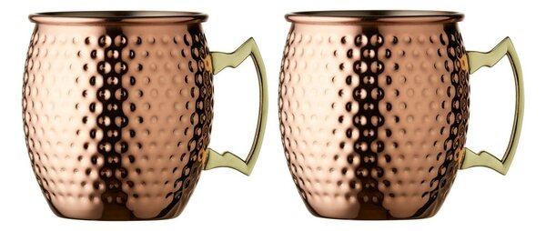 Čelične šalice u setu 2 kom u bakrenoj boji 400 ml Moscow Mule – Lyngby Glas