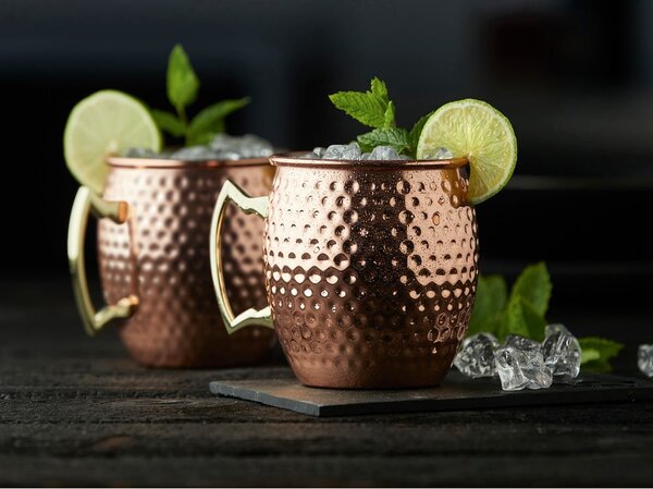Čelične šalice u setu 4 kom u bakrenoj boji 80 ml Moscow Mule – Lyngby Glas