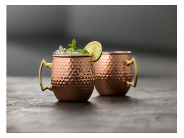 Čelične šalice u setu 4 kom u bakrenoj boji 80 ml Moscow Mule – Lyngby Glas