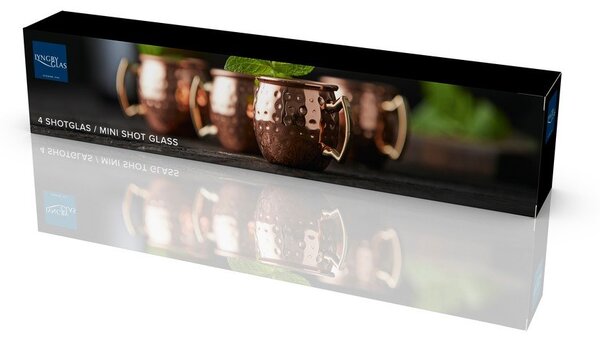 Čelične šalice u setu 4 kom u bakrenoj boji 80 ml Moscow Mule – Lyngby Glas