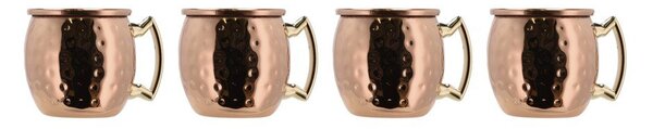 Čelične šalice u setu 4 kom u bakrenoj boji 80 ml Moscow Mule – Lyngby Glas