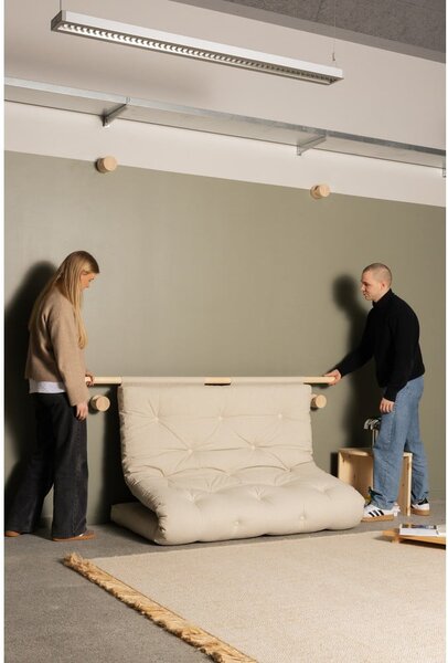 Tamno zelena sklopiva sofa od samta 135 cm Hooked – Karup Design