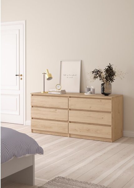 Komoda u dekoru hrasta u prirodnoj boji 154x70x50 cm Naia – Tvilum