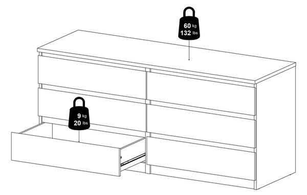 Komoda u dekoru hrasta u prirodnoj boji 154x70x50 cm Naia – Tvilum