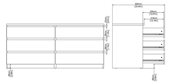 Komoda u dekoru hrasta u prirodnoj boji 154x70x50 cm Naia – Tvilum