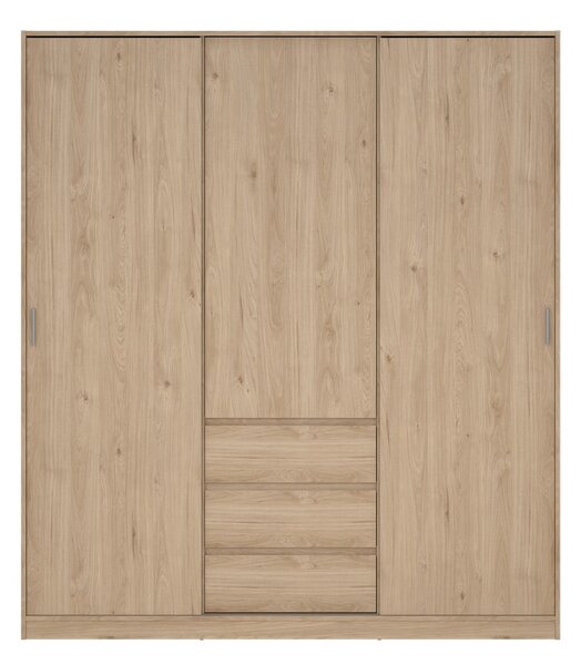 Ormar u dekoru hrasta s kliznim vratima u prirodnoj boji 177x200x60 cm Naia – Tvilum