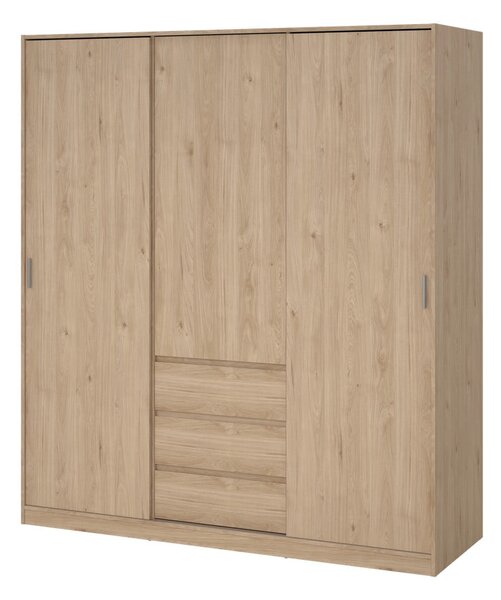 Ormar u dekoru hrasta s kliznim vratima u prirodnoj boji 177x200x60 cm Naia – Tvilum