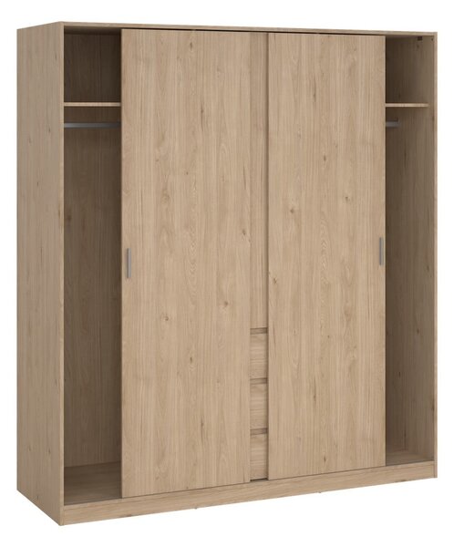 Ormar u dekoru hrasta s kliznim vratima u prirodnoj boji 177x200x60 cm Naia – Tvilum