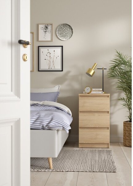 Komoda u dekoru hrasta u prirodnoj boji 40x70x50 cm Naia – Tvilum