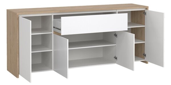 Bijela/u prirodnoj boji komoda u dekoru hrasta 197x84x48 cm Next – Tvilum