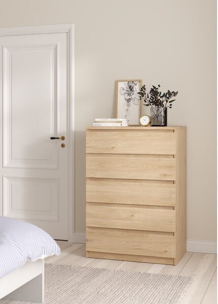 Komoda u dekoru hrasta u prirodnoj boji 77x111x50 cm Naia – Tvilum
