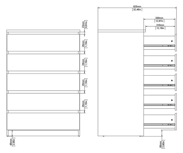 Komoda u dekoru hrasta u prirodnoj boji 77x111x50 cm Naia – Tvilum