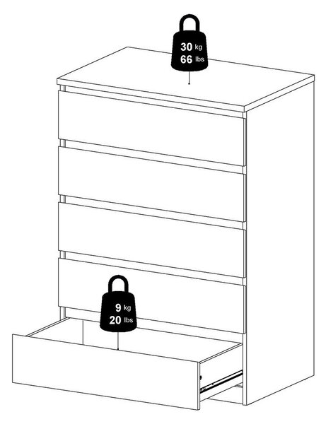 Komoda u dekoru hrasta u prirodnoj boji 77x111x50 cm Naia – Tvilum
